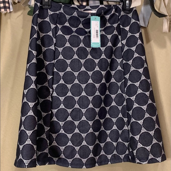 Renee C | Maybell Navy and Lace Detail Skirt | S - NWT - Picture 1 of 6